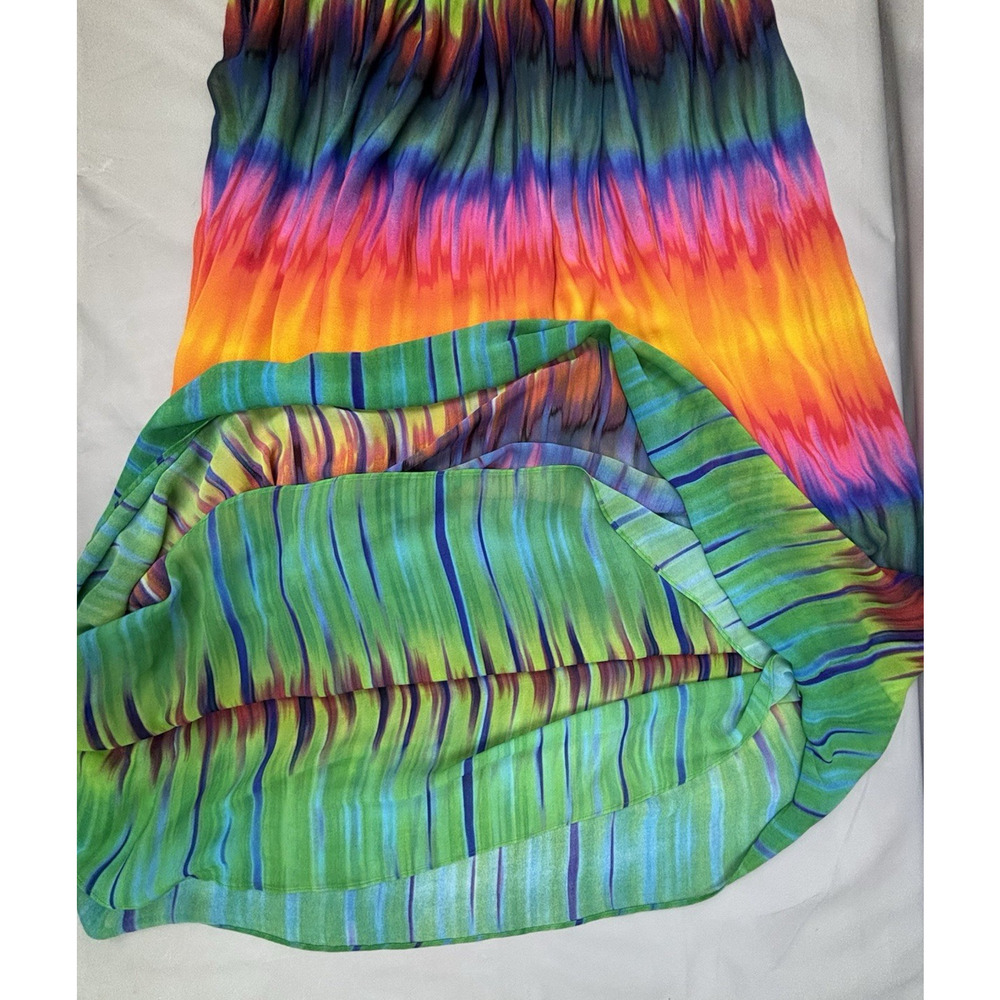 Vince Camuto Mirror Rainbow Maxi Skirt Size 2 Tie Dye Boho Festival - Picture 7 of 13